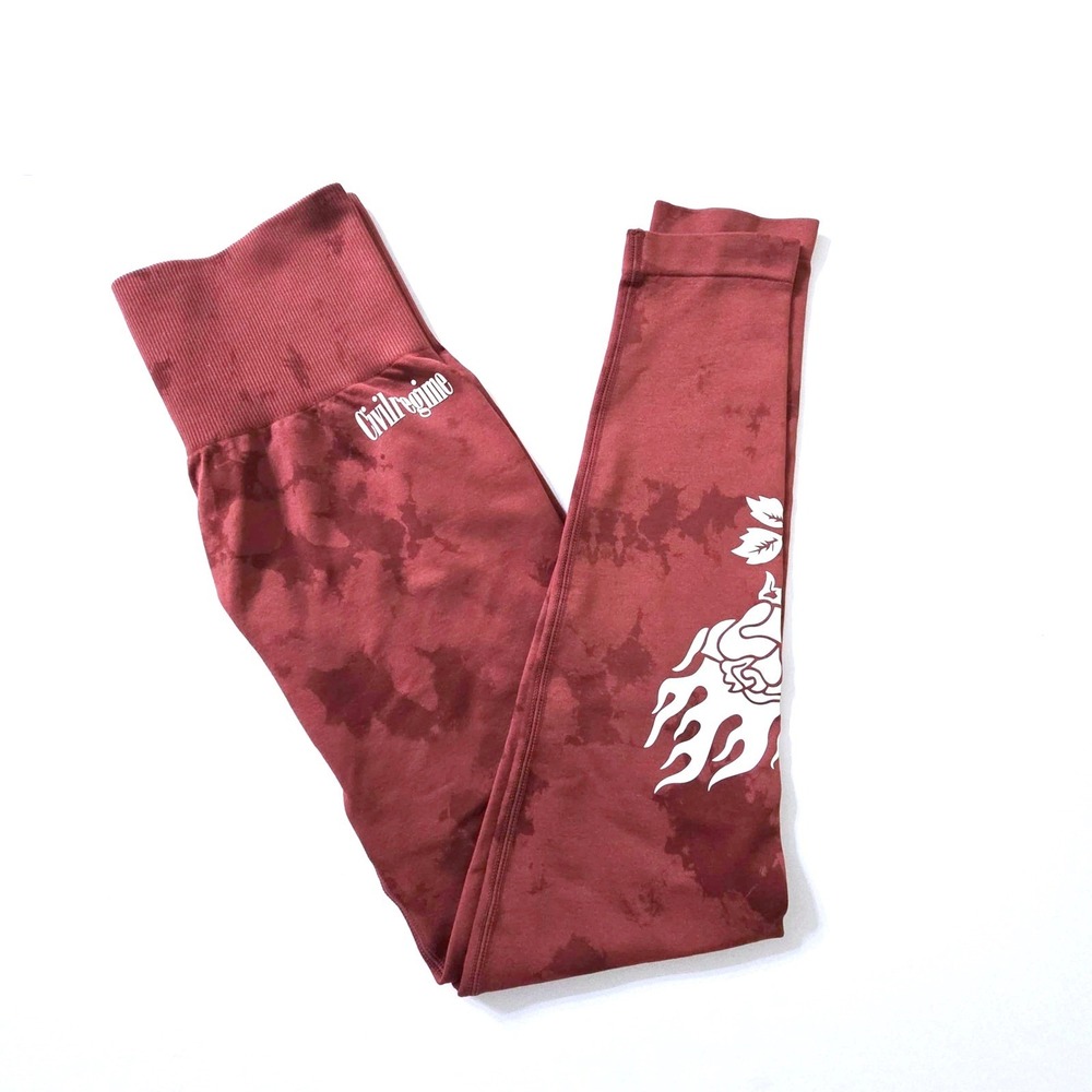 Civil Regime Blush Red Reaper Kelly Seamless Leggings Athletic Size‎ Small